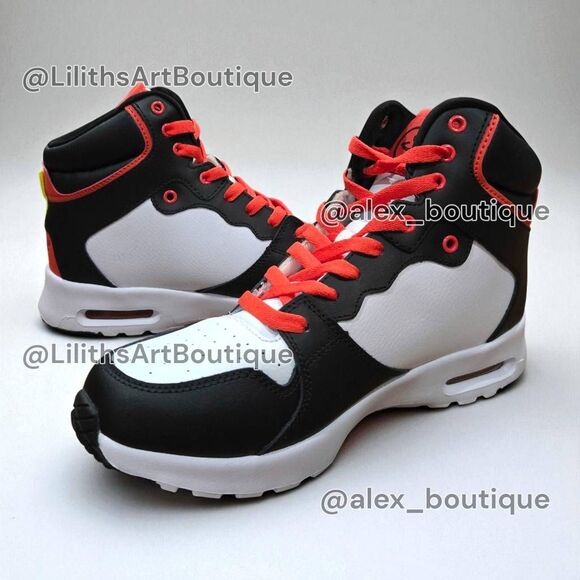 Zumba Air Classic High Top Black Red-Orange Unisex Sneakers (F005) Size 9